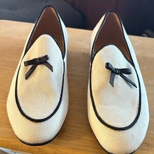 Ivory Loafers with Black Trim